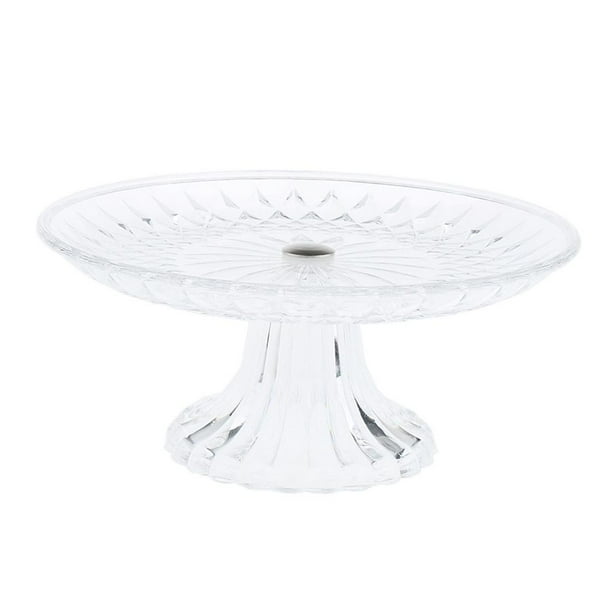 Platos redondos transparentes de plástico para servir alimentos con soporte de 15 a 35 cm de diámetro. 20cmx9cm