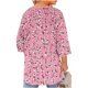 thumbnail image 5 of Mujeres más tamaño tops cuello tripulado corte delantero tres cuartos de manga impresa camiseta suave, 5 of 6