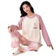 thumbnail image 4 of Pijamas de mujer de primavera y otoño, traje de algodón de manga larga, fino, de verano, para estudiantes, antiexposición, con almohadilla para el pecho, ropa para el hogar, 4 of 5