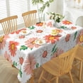 thumbnail image 3 of MIZHONA Pink White Tablecloth Rectangle,Orange Flower Table Cloth for Kitchen Dinner Decor,60"x102", 3 of 5