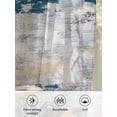 thumbnail image 6 of Sheer Curtains 54 Inch Length 2 Panels Set for Kitchen, Blue Grey Vintage Semi Sheer Curtains for Windows, Abstract Retro Art Voile Window Treatments Rod Pocket Curtain, 6 of 7