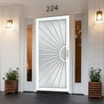 thumbnail image 6 of Grisham Deluxe Steel Security Door,36'' x 80'' Metal Tempered Glass Door Screen Replacement Enter Doors,Storm Door（ 369  White), 6 of 7