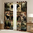 thumbnail image 2 of Manfei Jungle Bear Moose Curtains Pack of 2 (42x84 Each),Cpuntryside Scensey Curtains Blackout,Rustic Farmhouse Cabin Bedroom Curtains For Boys Kids,Breathable Home Decor, 2 of 6
