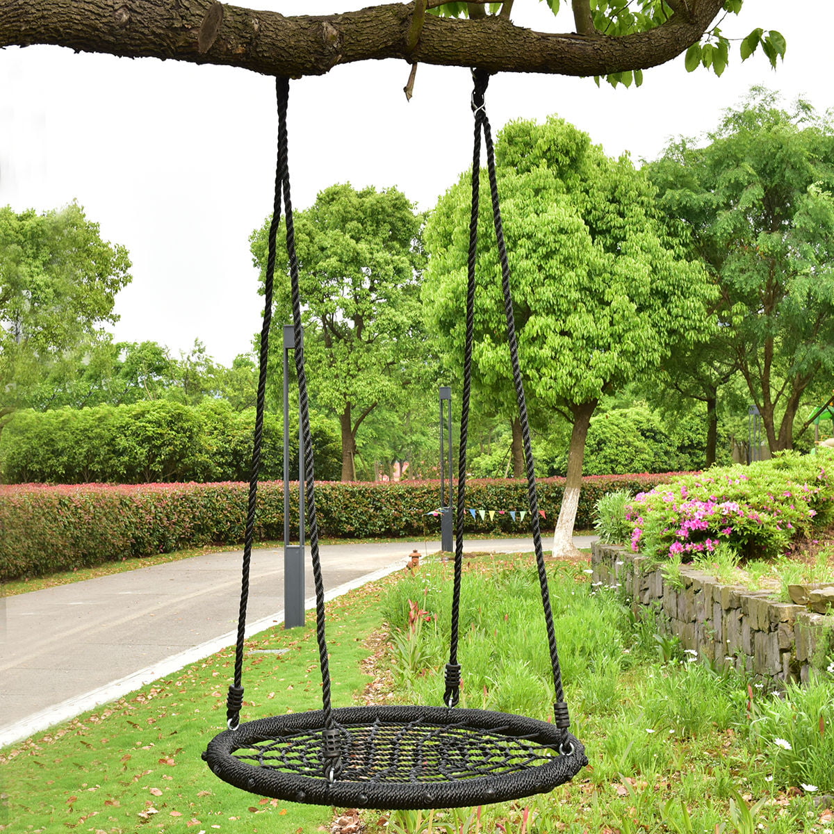 Tree Round Swing Net Outdoor Garden, Round Porch Swing