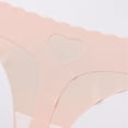 thumbnail image 3 of ZQUUVOU Invisibles Thongs for Women Cut Out Heart Sheer Thong Breathable Ice Silk Underwear Quick Dry Low Rise Invisibles Panties Beige, 3 of 5