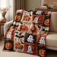 thumbnail image 5 of Halloween Plaid Throw Blanket, Pumpkin Ghost Halloween Blankets for Couch, Super Soft Plush Fleece Autumn Blanket for Sofa Bed Chair, Spooky Season Decor Gift, XS, 5 of 5