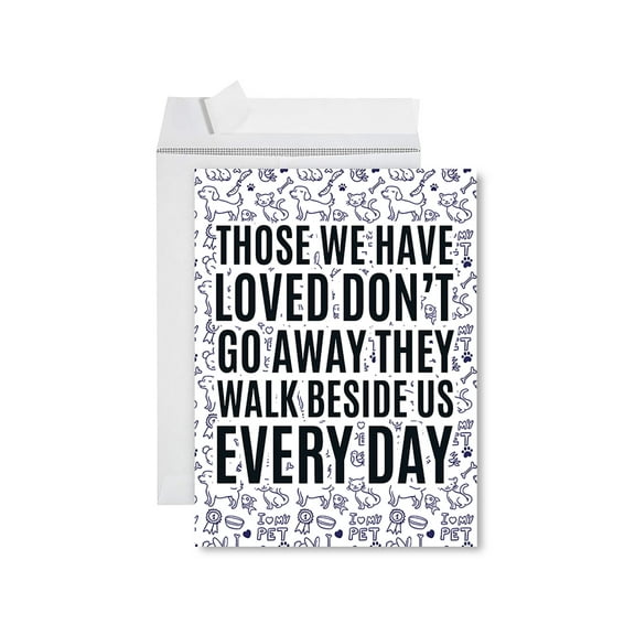 Koyal Wholesale Jumbo Pet Sympathy Card with Envelope, Sorry For Your Loss Card, They Walk Beside Us Every Day, 1-Pk