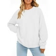 thumbnail image 2 of Oversized Sweatshirt for Women 2025 Fall Long Sleeve Y2K Pullover Top Crewneck Sweat Shirts White XL, 2 of 6