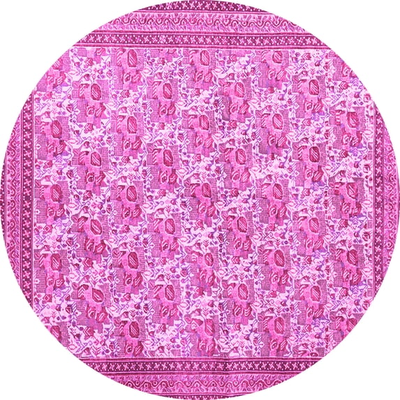 Ahgly Company Indoor Round Persian Pink Traditional Area Rugs, 5' Round