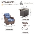 thumbnail image 2 of Gymojoy Outdoor 7-Piece Patio Furniture Set with 6 inch Thick Swivel Glider Chairs and 50,000 BTU Fire Pit Table,Wicker Deep Seat Conversation Set for Balcony Deck,Brown Wicker Gray Cushions, 2 of 11