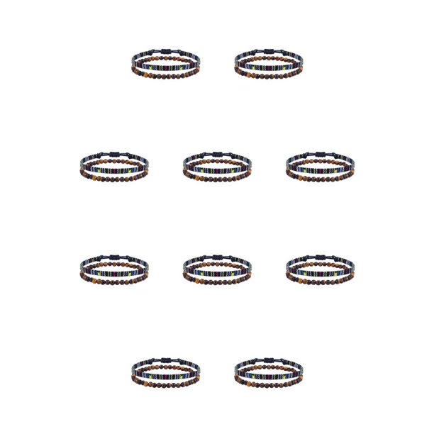 Guardurnaity 2 piezas trenzada tobilleras conjunto tejido cadena de pierna estilo Retro cuerda ajustable hecha a mano para tipo de amistad tipo 10 10piezas