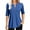 Navy, variant on Half Sleeve Women V-neck Lace Patchwork Button Blouse Casual Tops