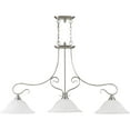 thumbnail image 3 of 13 inch 3 Light Brushed Nickel Island with White Alabaster Glass Shade, 3 of 7