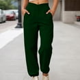thumbnail image 2 of Rhuody Womens Pants Wide Leg Pants High Waist Trousers Elastic Waistband Wear Fall Winter Athleisure Bottoms Casual Wear Green 2Xl, 2 of 7