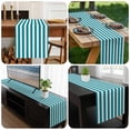 thumbnail image 6 of Teal Striped Table Runner 72 Inches Long, Simple Art Vertical Stripe Farmhouse Kitchen Coffee Dining Table Decoration for Home Party Birthday Wedding Home Decor 16x72 Inches, 6 of 8