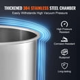 thumbnail image 4 of VEVOR 5 Gallon Vacuum Chamber, Upgraded Tempered Glass Lid Vacuum Degassing Chamber, 304 Stainless Steel Chamber, for Stabilizing Wood, Resin Degassing, Silicone Degassing and Plaster Degassing, 4 of 9