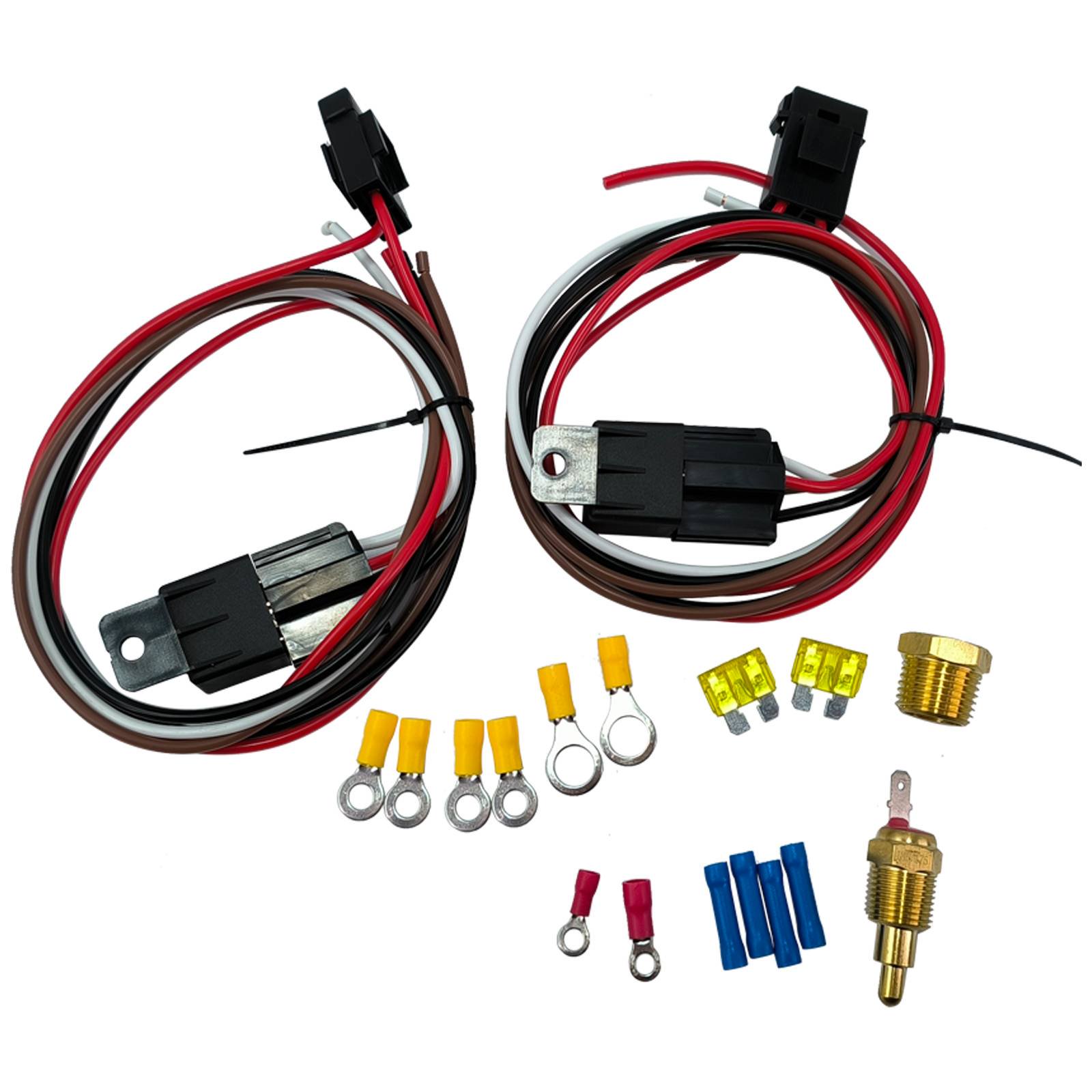 Daul Electric Cooling Wiring Install Kit with 185/175 and 40 Relay