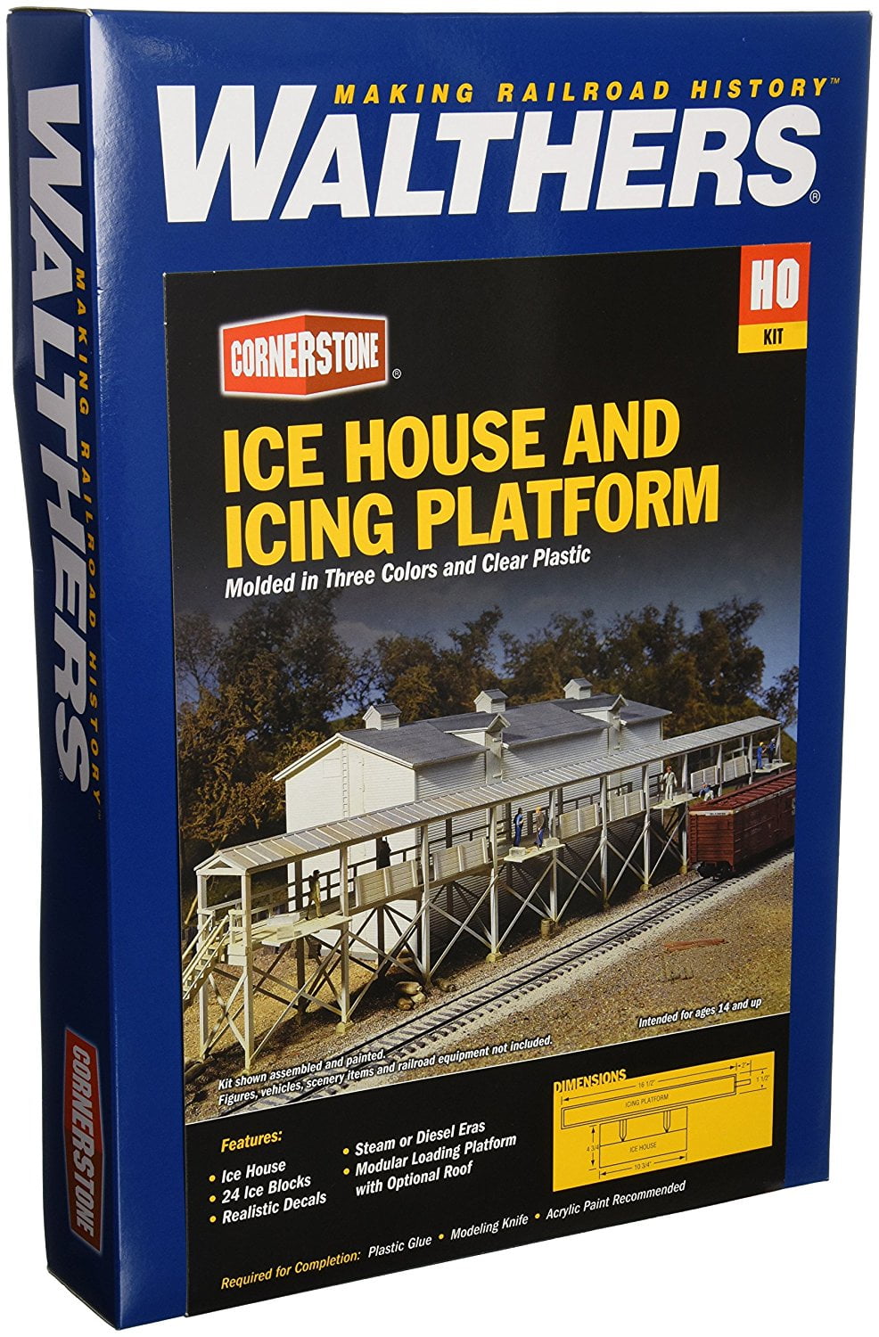 HO Scale Ice House and Icing Platform, Includes detailed Ice House and