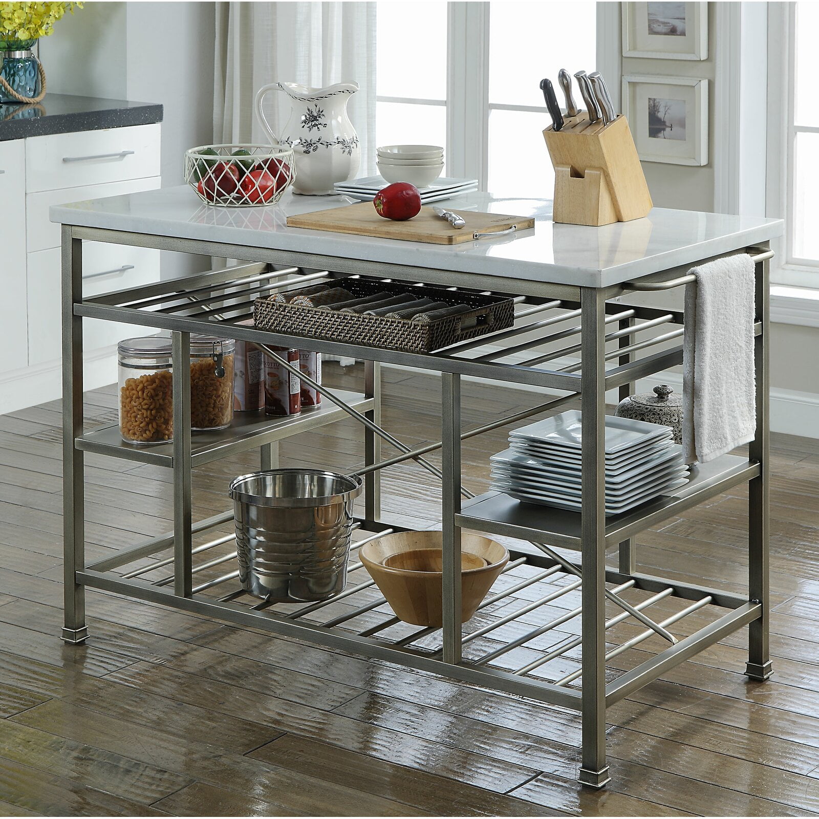 Detlev prep table with on sale marble top