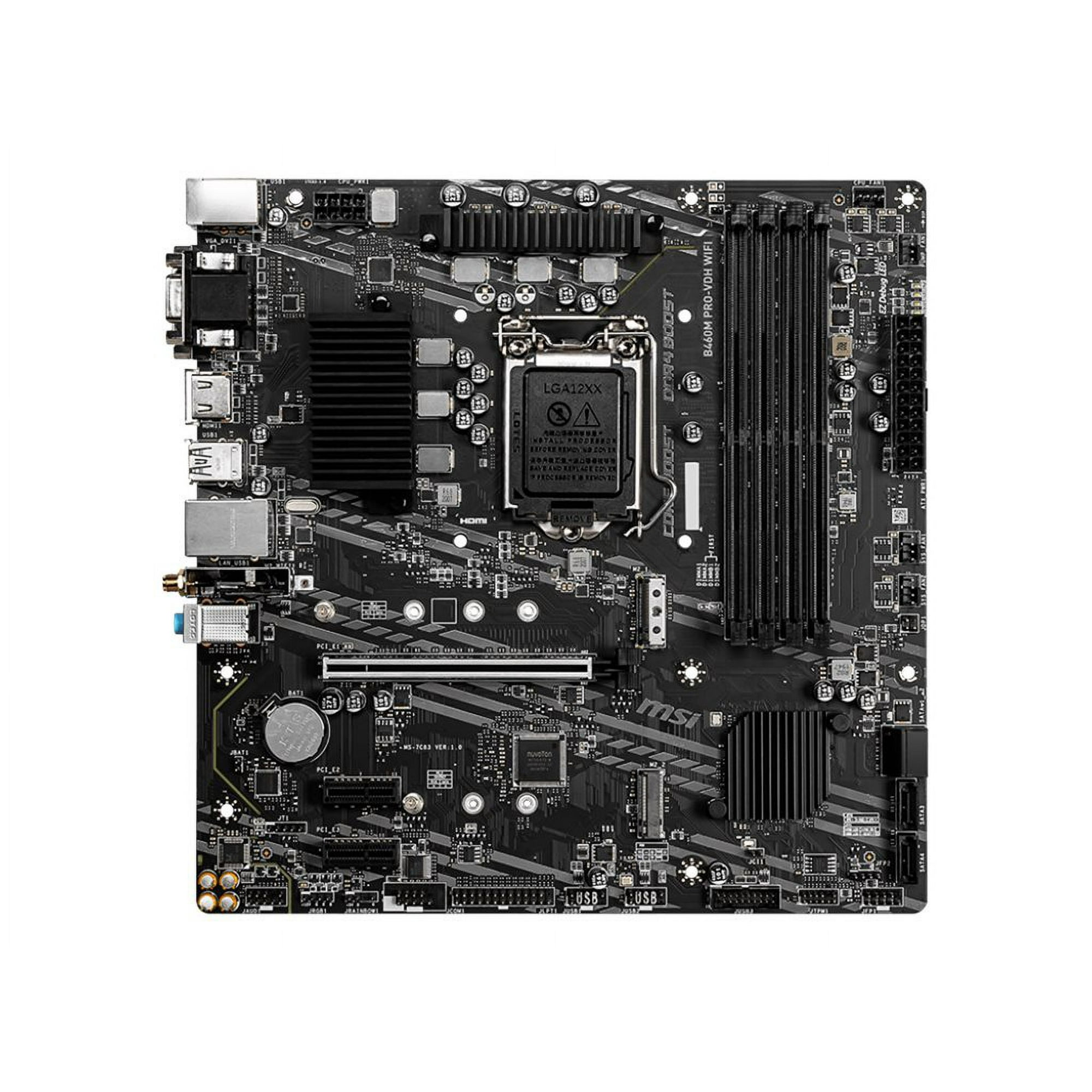 MSI B460M PRO-VDH WIFI Motherboard micro ATX LGA1200 Socket B460  Chipset USB Gen Bluetooth, Gigabit LAN, Wi-Fi onboard graphics 