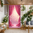 thumbnail image 2 of LUUFILx Pink Star Curtain Backdrop with Glittering Drapes and Hanging Stars Party Banner Decoration Photo Booth Background Baby Shower Birthday Stage Decor, 2 of 7
