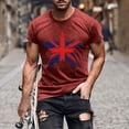 thumbnail image 5 of Mens Casual Manga Corta Botón Abajo Camisetas Estados Unidos Bandera Impresión Cuello Redondo Suéter Camiseta, Poliéster Casual Uso Diario para Hombres, 5 of 5