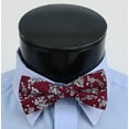 thumbnail image 2 of Urban-Peacock Men's Cotton Banded Bow Tie with Gift Box - Floral Wedding - Burgundy Small Print, 2 of 6