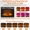 thumbnail image 6 of Ktaxon 18" Electric Fireplace Inserts with APP & Remote Control, 1400W Recessed Stove Heater with 8H Timer, 6 Flame Colors, 5 Brightness for Indoor Use, 6 of 15
