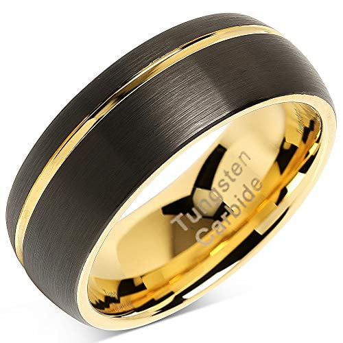 Tungsten Men's Ring 14K Gold Infinity Wedding Band Hot Bridal Jewelry Size 6-13 