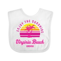 Inktastic Summer Enjoy the Sunshine Virginia Beach Virginia in Pink Boys or Girls Baby Bib
