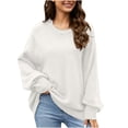 thumbnail image 2 of Patlollav Pntutb Womens Loose Lazy Style Bottom Round Neck Knit Tops, 2 of 7