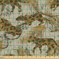 thumbnail image 2 of Ambesonne Exotic Fabric by the Yard Upholstery, Cheetah Leaves Earhy Print, 1 Yard, Ginger Eggshell Chocolate, 2 of 5
