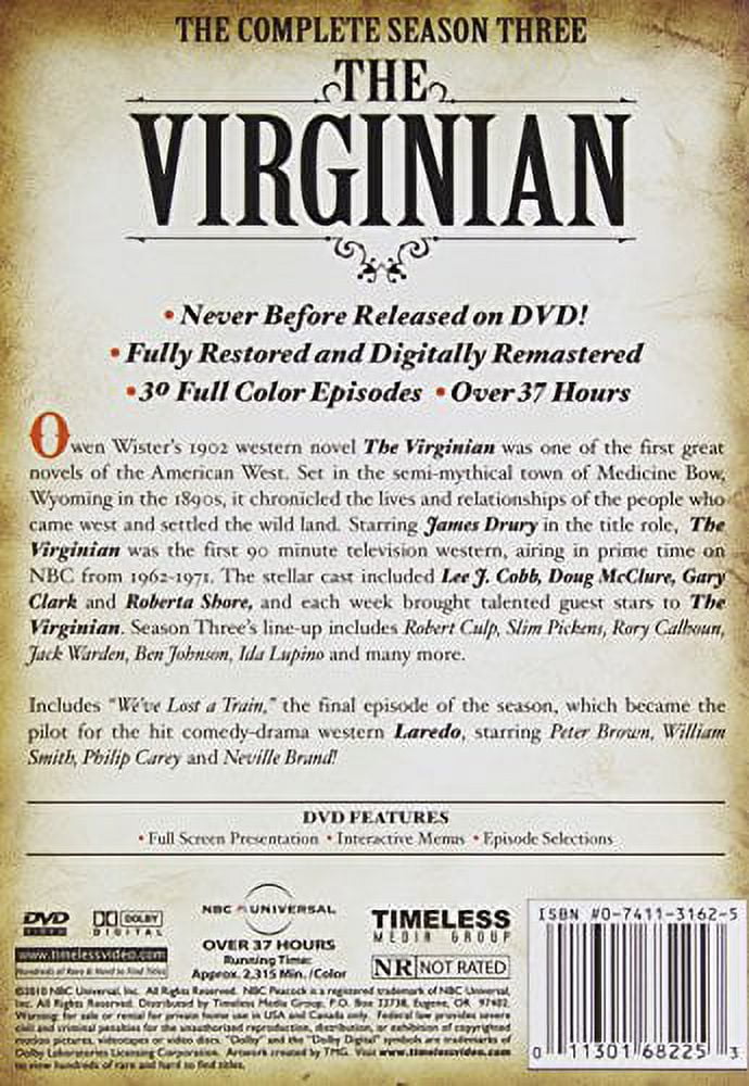 The Virginian: The Complete Third Season (DVD), Timeless