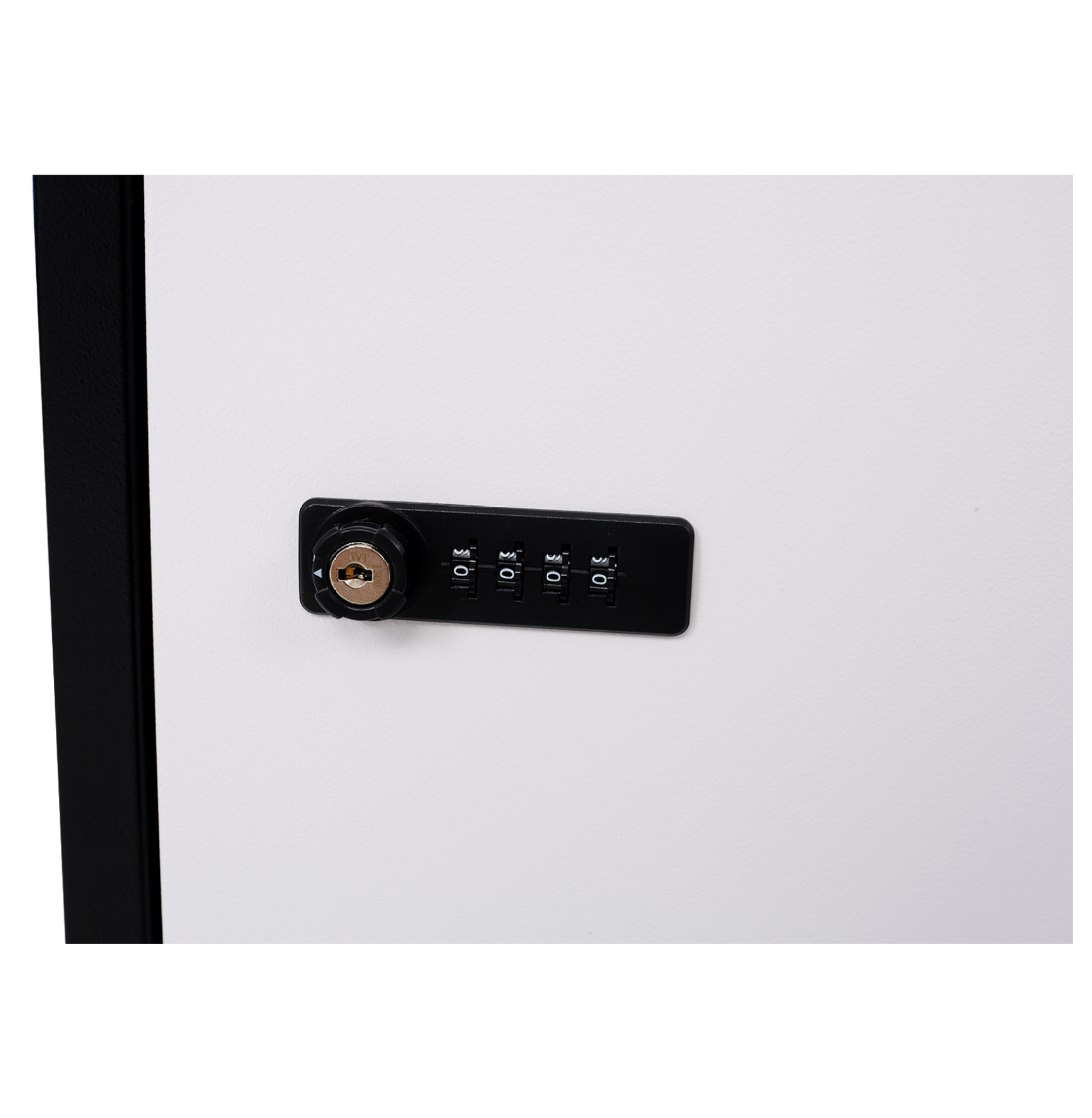 Package Delivery Box - Galvanized Steel Mailbox with Code Lock - Secure Parcel Drop Box for Porch, Curbside - 14''x11.3''x42'', Black & White