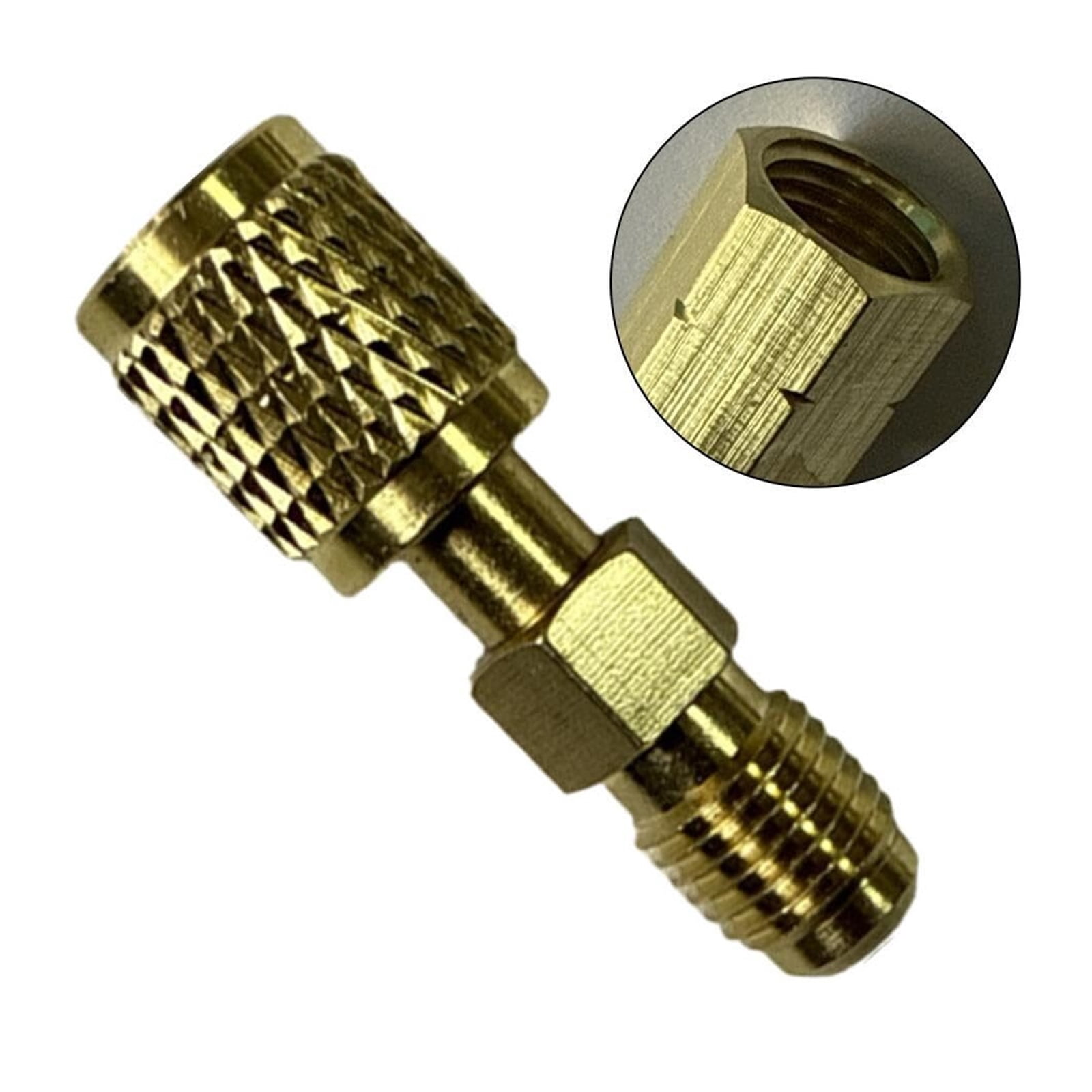 Refrigerant Brass Adapter,Female to Male Reverse Thread Fitting,Suitable for Storage Tank Cylinders