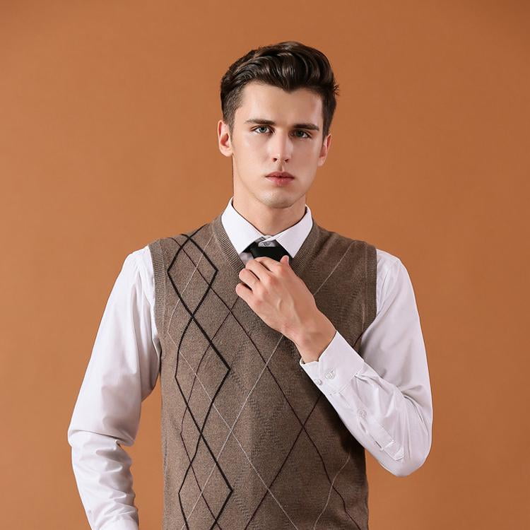 mens wool sleeveless sweater
