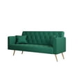 thumbnail image 6 of 71" Convertible Sofa Bed Folding Velvet Sofa with Adjustable Backrest in Green, 6 of 9
