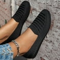 thumbnail image 4 of Hinvhai Women's Casual Slip On Flat Shoes Knit Round Toe Comfortable Walking Ballet for Summer Outfits with Low Heel Black 9(42), 4 of 6