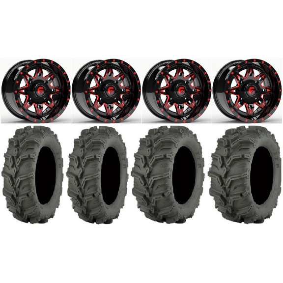 Fuel Lethal Red 14" Wheels 27" Mud Lite XTR Tires Polaris RZR XP 1000 / PRO XP / Ranger XP 900/1000