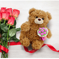 thumbnail image 3 of JeashCHAT Valentine's Day Gift Teddy Bear Stuffed Animal Cute Bear Plush Toy with Flowers, Soft Pillow Toy Birthday Gift, 7.87 Inch, 3 of 4
