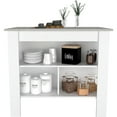 thumbnail image 2 of Kitchen Island with Four Legs | Three Shelves for Organizing Kitchen Tools | Spacious Leg Room for Sitting, 2 of 2