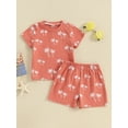 thumbnail image 2 of Biezeib Toddler Boys Summer Shorts Sets Short Sleeve Crewneck Tops Tropical Tree Print Shorts Sets, 2 of 9