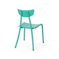 thumbnail image 5 of Noble House Taro 3-Piece Outdoor Modern Metal Bistro Set in Matte Teal Blue, 5 of 10