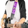 thumbnail image 2 of Guitar Strap Frozen Anna Elsa Olaf Poses Scenes Purples 2 Inches Wide, 2 of 4