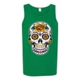 thumbnail image 2 of Wild Bobby Day Of The Dead Sugar Skull Pop Culture Men Graphic Tank Top, Kelly, Small, 2 of 5
