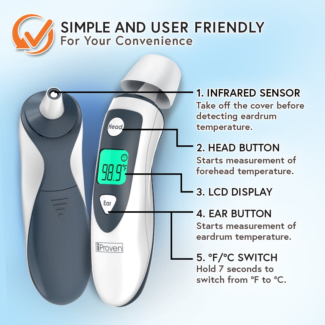 iProven Forehead and Ear Thermometer Dual Mode DMT 489 Walmart