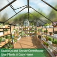 thumbnail image 3 of MUCHANT 8x14 FT Greenhouse for Outdoors, Walk-in Large Aluminum Frame Greenhouse with Quick Setup Structure and Roof Vent for Garden Backyard, Black, 3 of 7