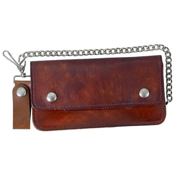 Hot Leathers WLC2007 8 in. Bi-Fold Wallet - Antique Brown