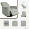 thumbnail image 6 of Evolur Harlow Deluxe Upholstered Plush Seating Glider Swivel, Power Recliner with USB Port, Greenguard Gold Certified, Glider Chair for Nursery, Light Grey, 6 of 7