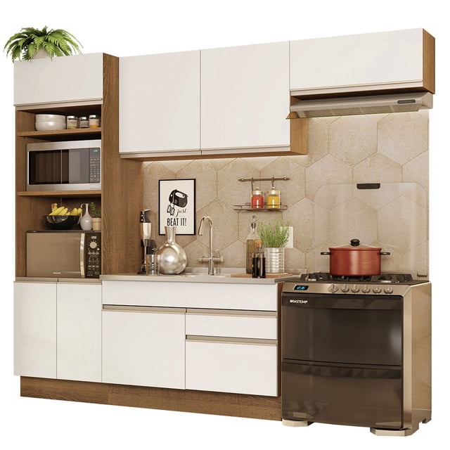 Cocina Integral MADESA Glamy 270 cm Marrón/Blanco